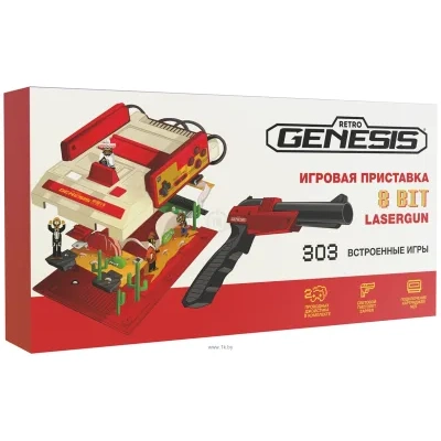 Retro Genesis 8 Bit Lasergun (2 geympada, pistolet Zapper, 303 igryi)